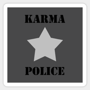 Karma Police, black text Sticker